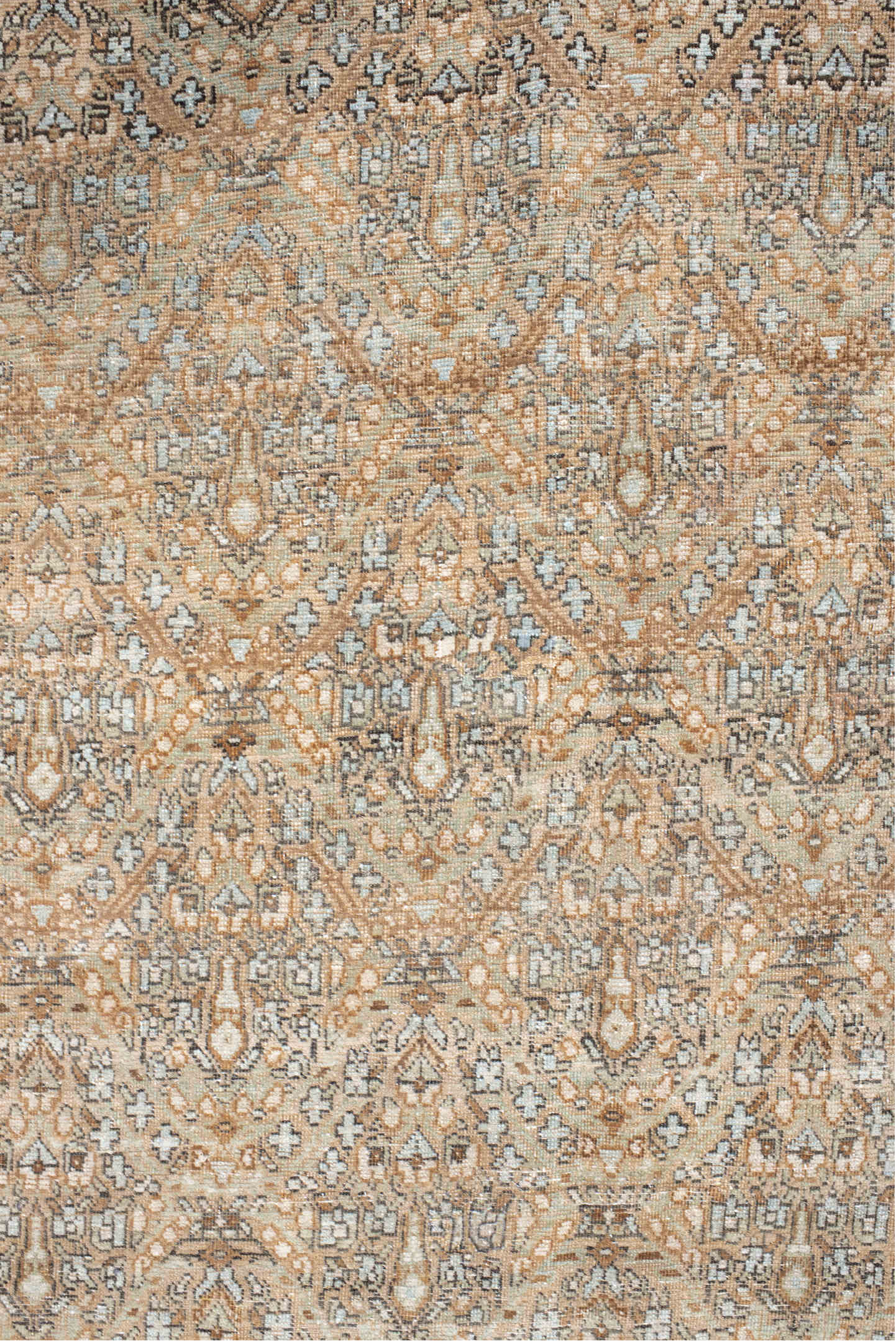 5' x 6' one-of-a-kind handmade vintage Afshar rug. Color palette: brown, gray, off-white, light gray, pink, gainsboro