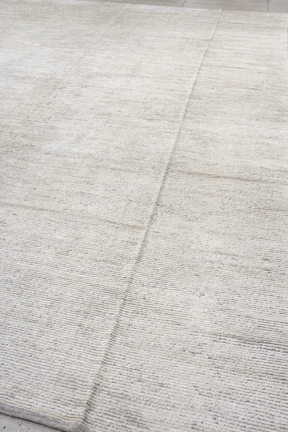 12' x 15' one-of-a-kind handmade vintage Tulu oversize rug. Color palette: dark gray, gainsboro, ghost white, gray