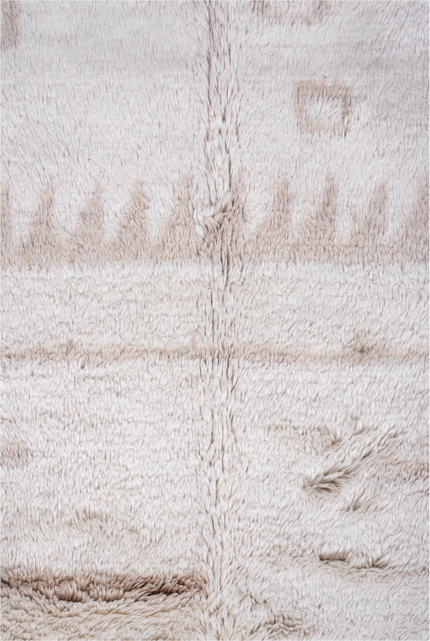 6' x 9' one-of-a-kind handmade vintage Moroccan medium size rug. Color palette: light gray, pink, off-white, gray, linen