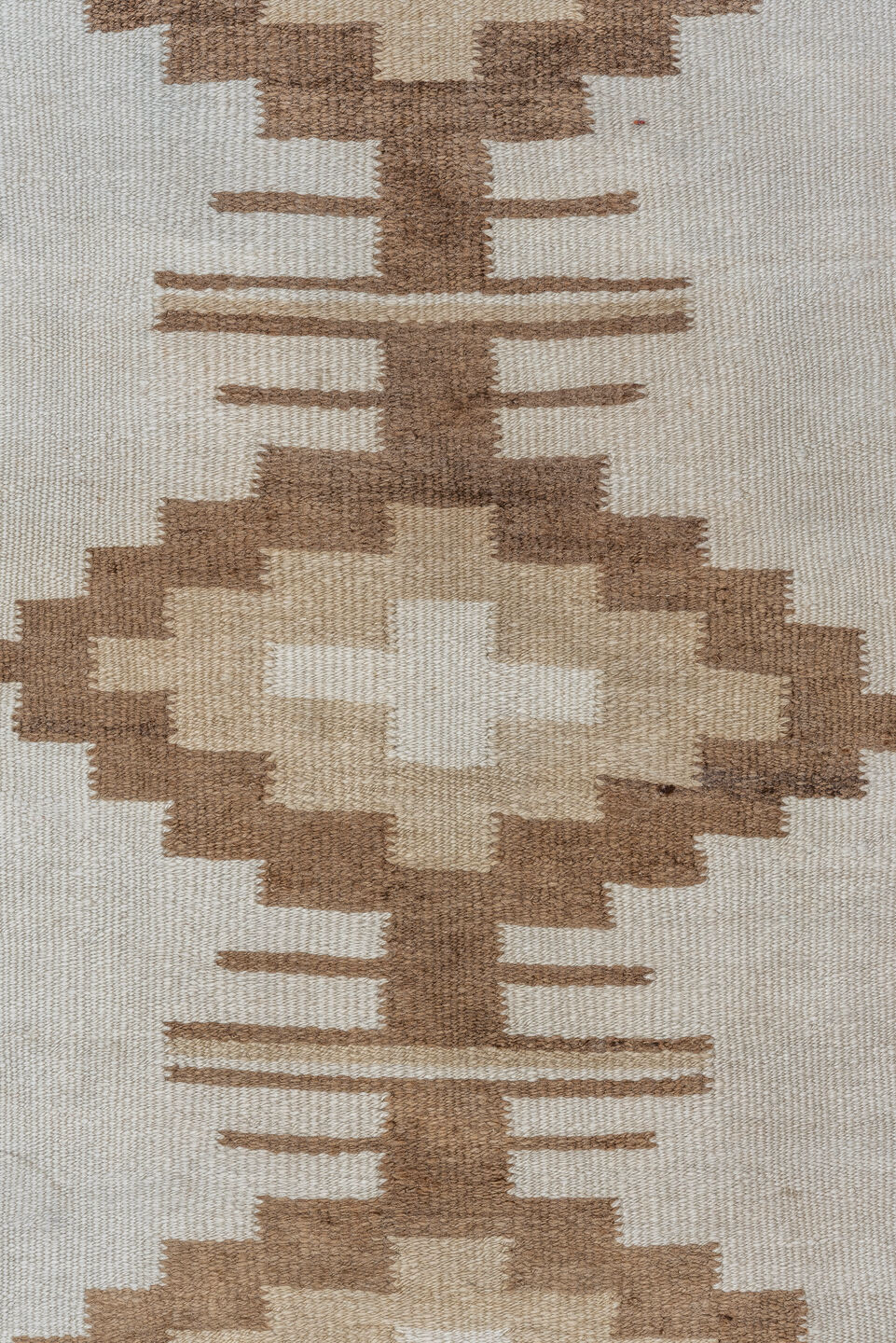2' x 10' one-of-a-kind handmade vintage Kilim runner rug. Color palette: brown, gray, light gray, off-white, pink, silver