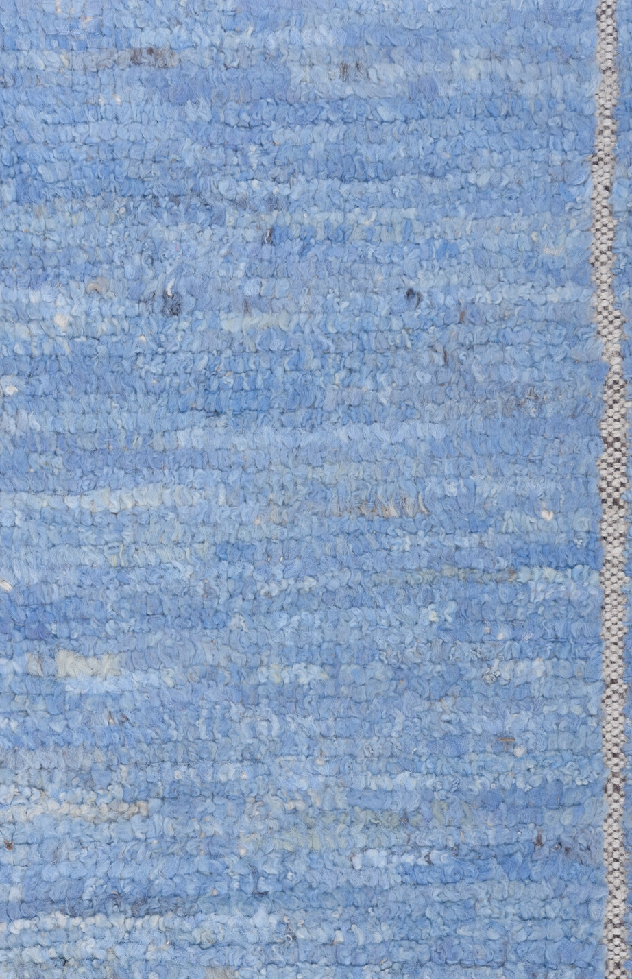 8' x 10' one-of-a-kind handmade vintage Tulu large size rug. Color palette: blue, gainsboro, gray, light blue, light gray