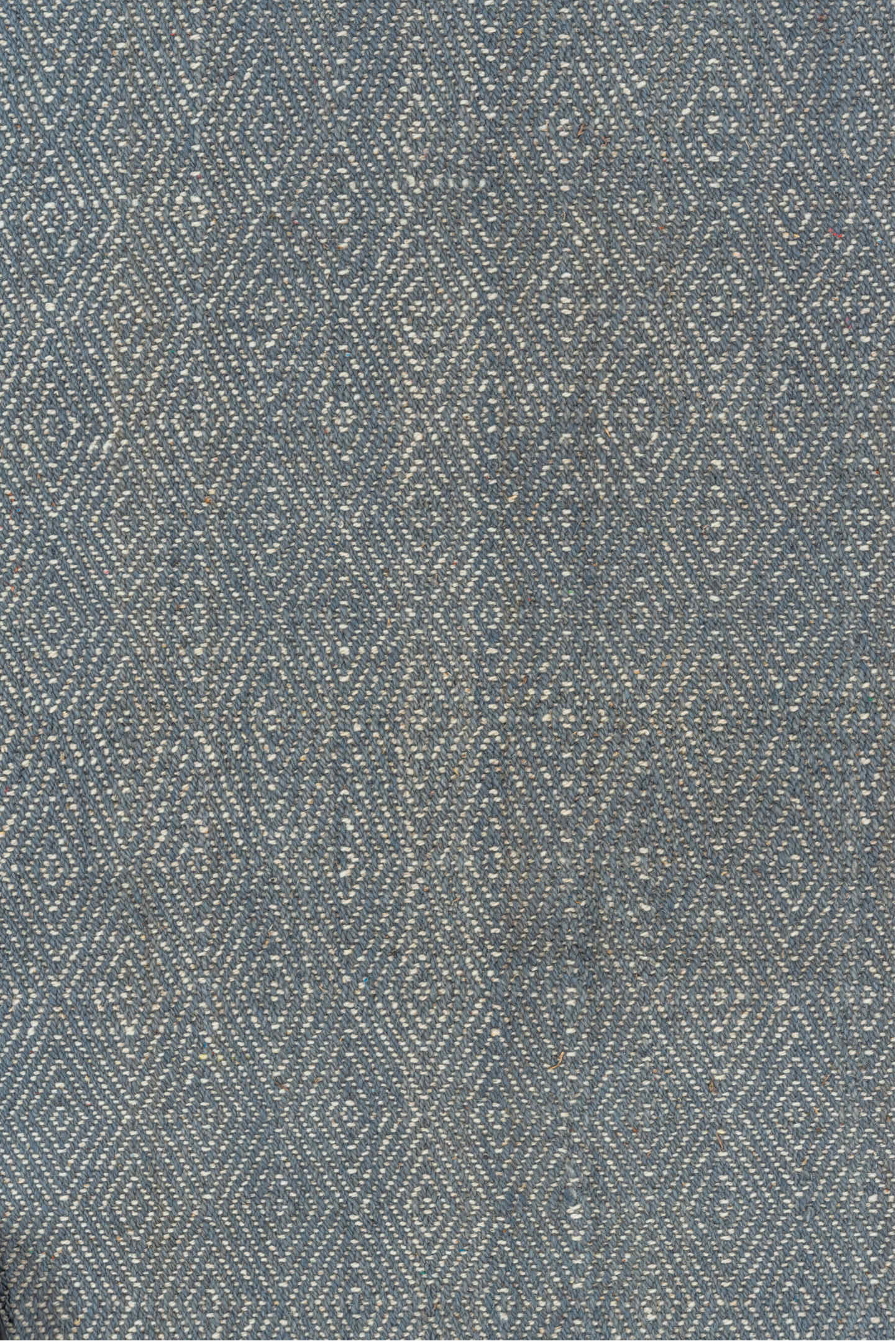 9' x 12' one-of-a-kind handmade vintage Kilim large size rug. Color palette: black, blue, dark gray, dim gray, gainsboro