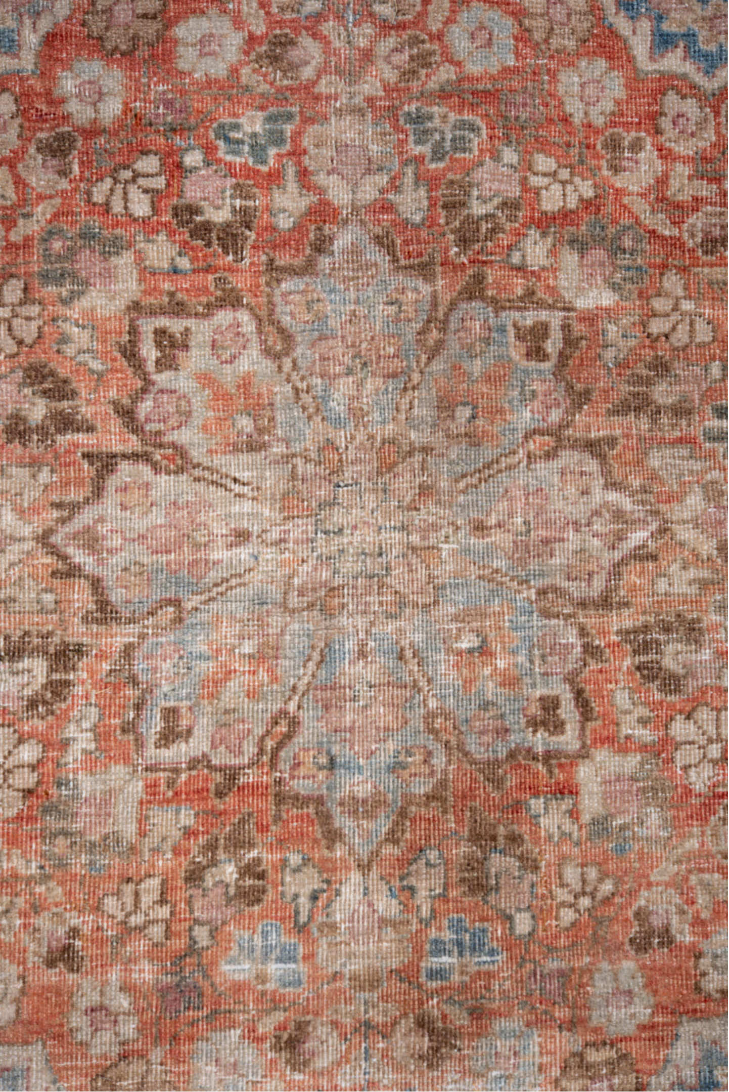 10' x 13' one-of-a-kind handmade vintage Meshed large size rug. Color palette: brown, gray, light gray, light slate gray