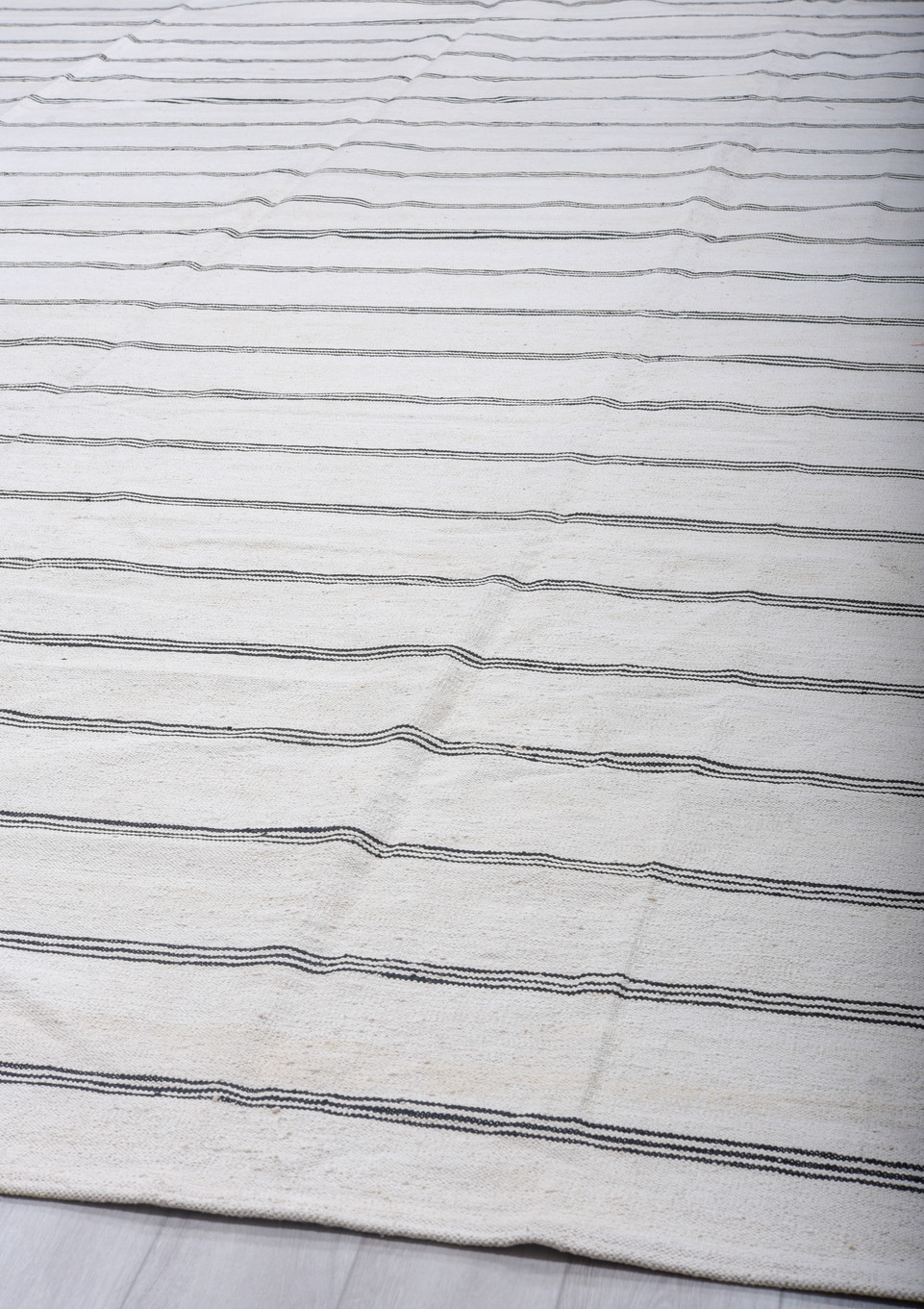 12' x 19' one-of-a-kind handmade vintage Kilim oversize rug. Color palette: black, charcoal, dark gray, dim gray, gainsboro