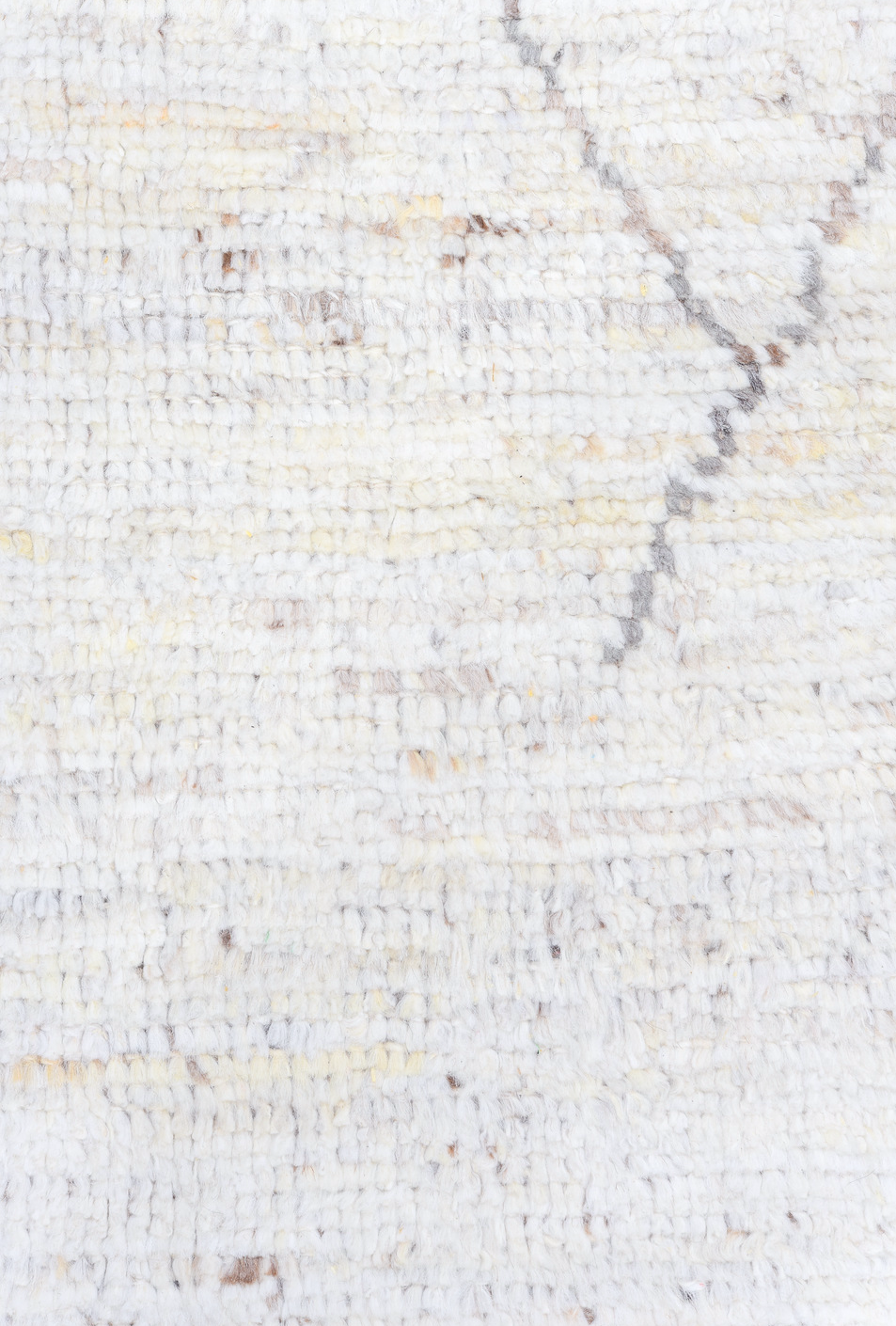 9' x 11' one-of-a-kind handmade vintage Tulu large size rug. Color palette: light gray, off-white, gray, brown, pink