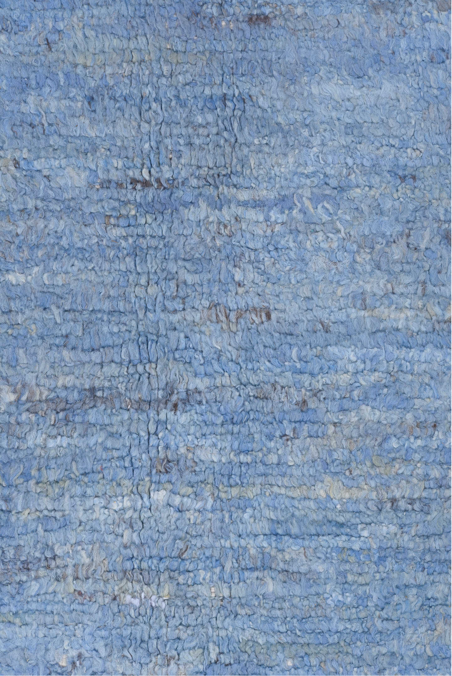 10' x 12' one-of-a-kind handmade vintage Tulu large size rug. Color palette: blue, fiord, gray, light blue, light gray