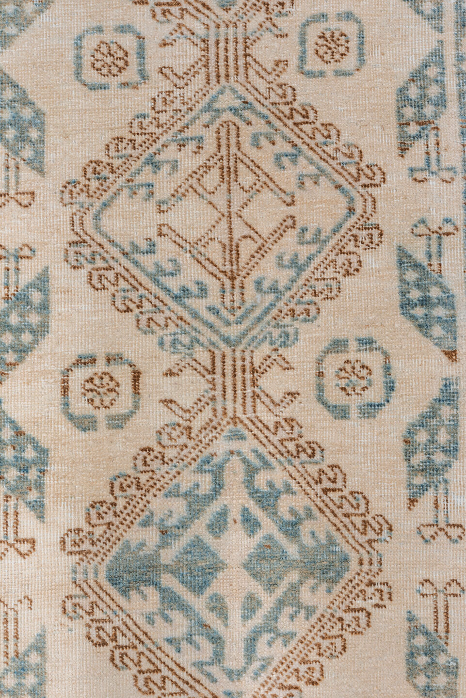 2' x 14' one-of-a-kind handmade vintage Sarab runner rug. Color palette: brown, dark gray, dim gray, gainsboro, gray