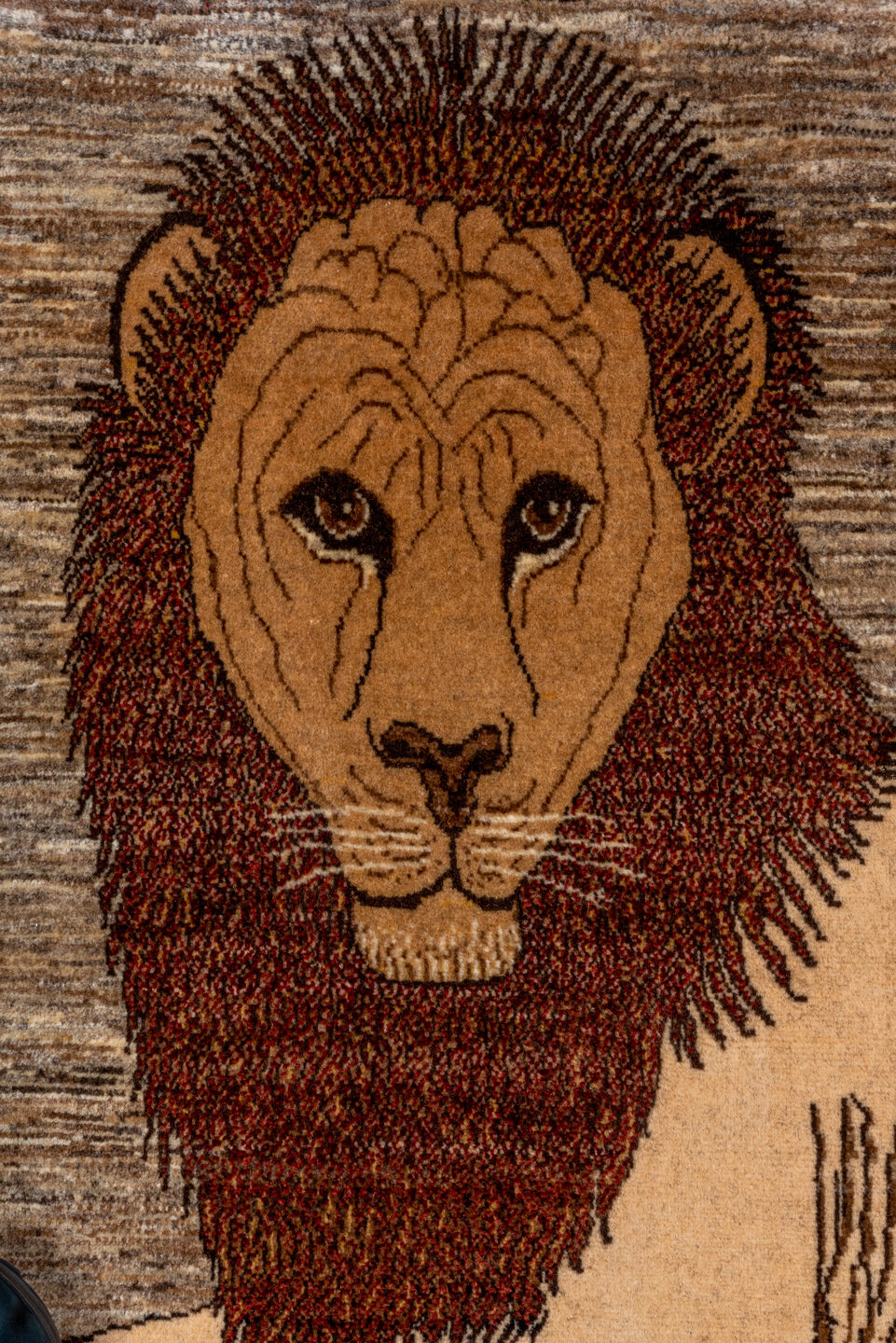 3' x 3' one-of-a-kind handmade vintage Gabbe small size rug. Color palette: black, brown