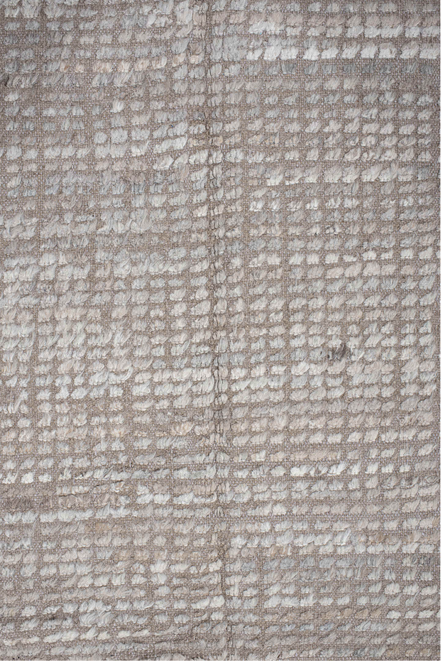 6' x 9' one-of-a-kind handmade vintage Tulu medium size rug. Color palette: dark gray, gainsboro, gray, light gray, linen