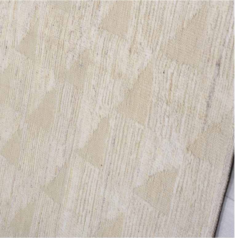 9' x 12' one-of-a-kind handmade vintage Tulu large size rug. Color palette: gainsboro, gray, light gray, off-white, silver