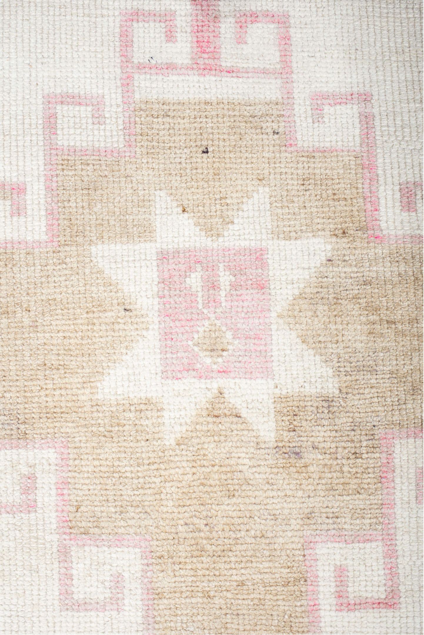 3' x 11' one-of-a-kind handmade vintage Kars runner rug. Color palette: antiquewhite, gray, light gray, linen, off-white