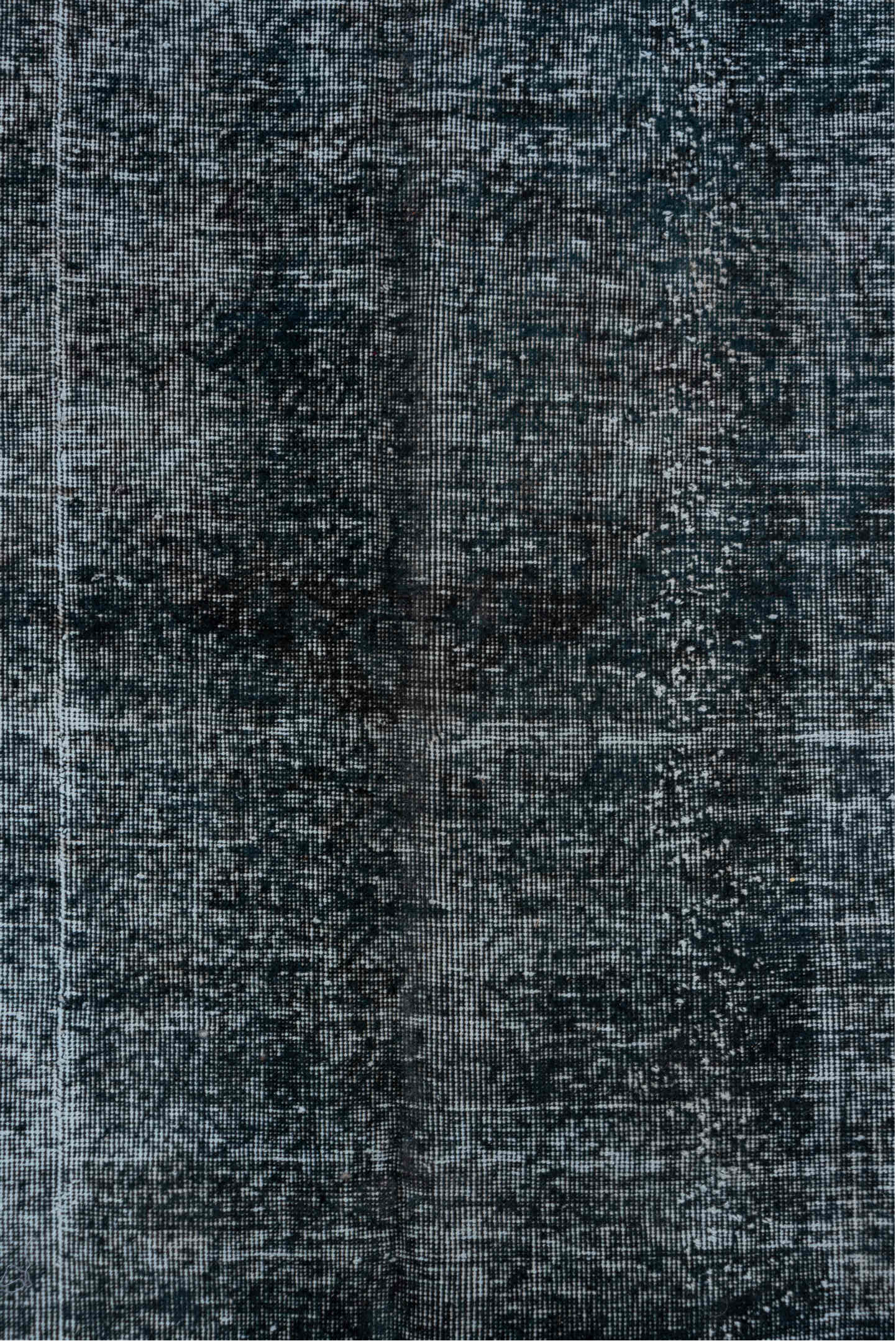 5' x 12' one-of-a-kind handmade vintage Sparta rug. Color palette: black, blue, gray, light blue, light gray, off-white