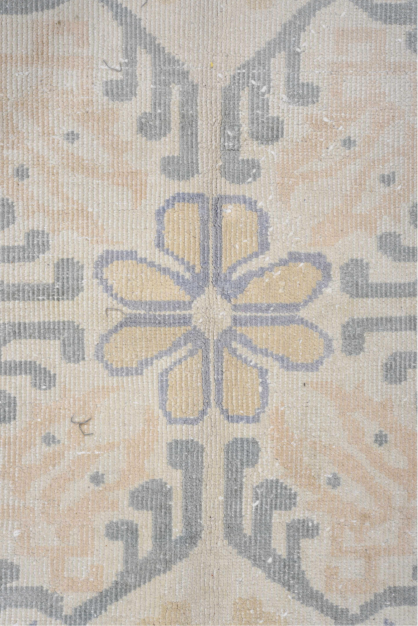 8' x 11' one-of-a-kind handmade vintage Chinese large size rug. Color palette: brown, dark gray, dim gray, gainsboro, gray