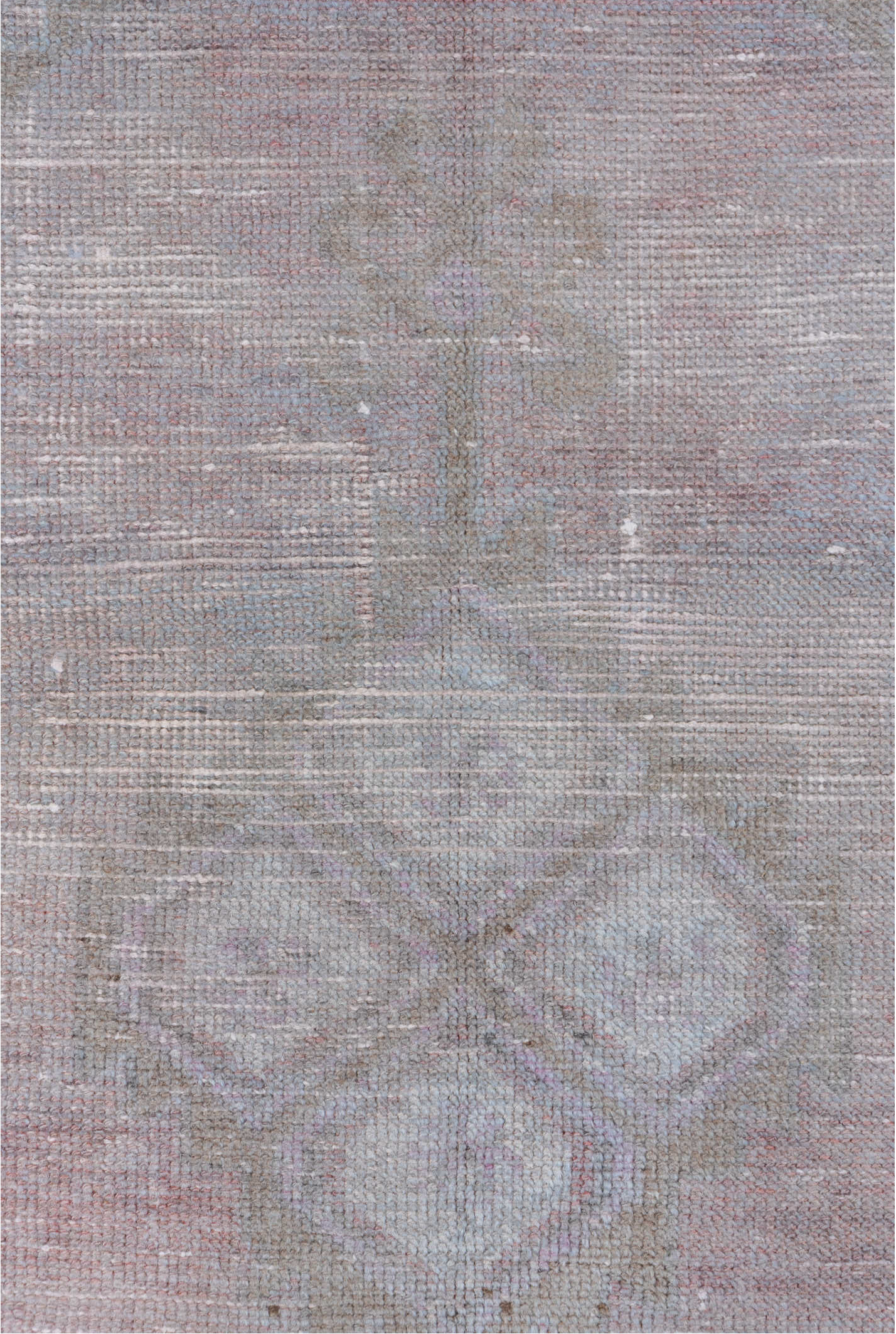 2' x 5' one-of-a-kind handmade vintage Oushak small size rug. Color palette: dark gray, dim gray, gray, light gray