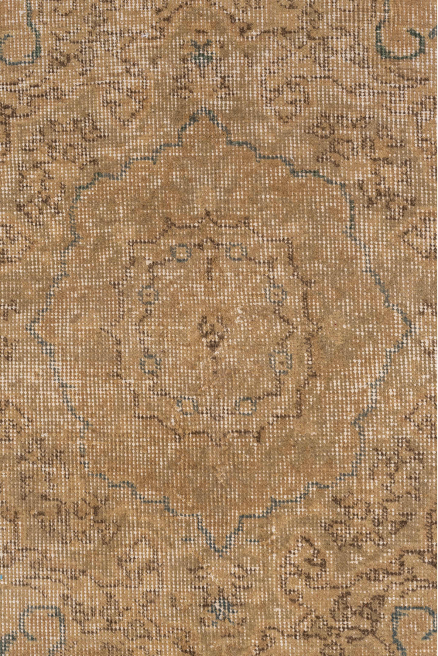 7' x 10' one-of-a-kind handmade vintage Oushak large size rug. Color palette: brown, gray, light gray, off-white, orange