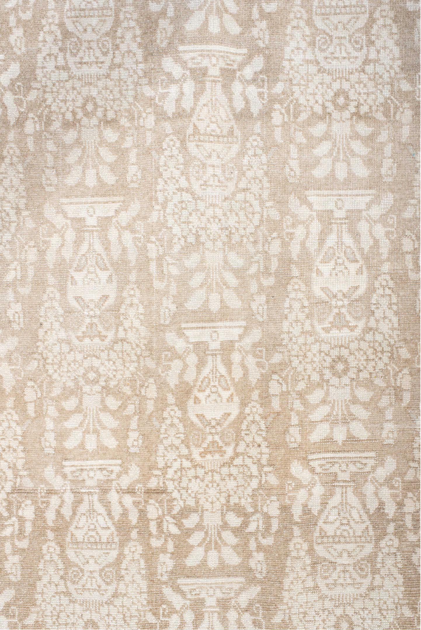 6' x 9' one-of-a-kind handmade vintage Tabriz medium size rug. Color palette: antiquewhite, brown, gray, light gray, linen