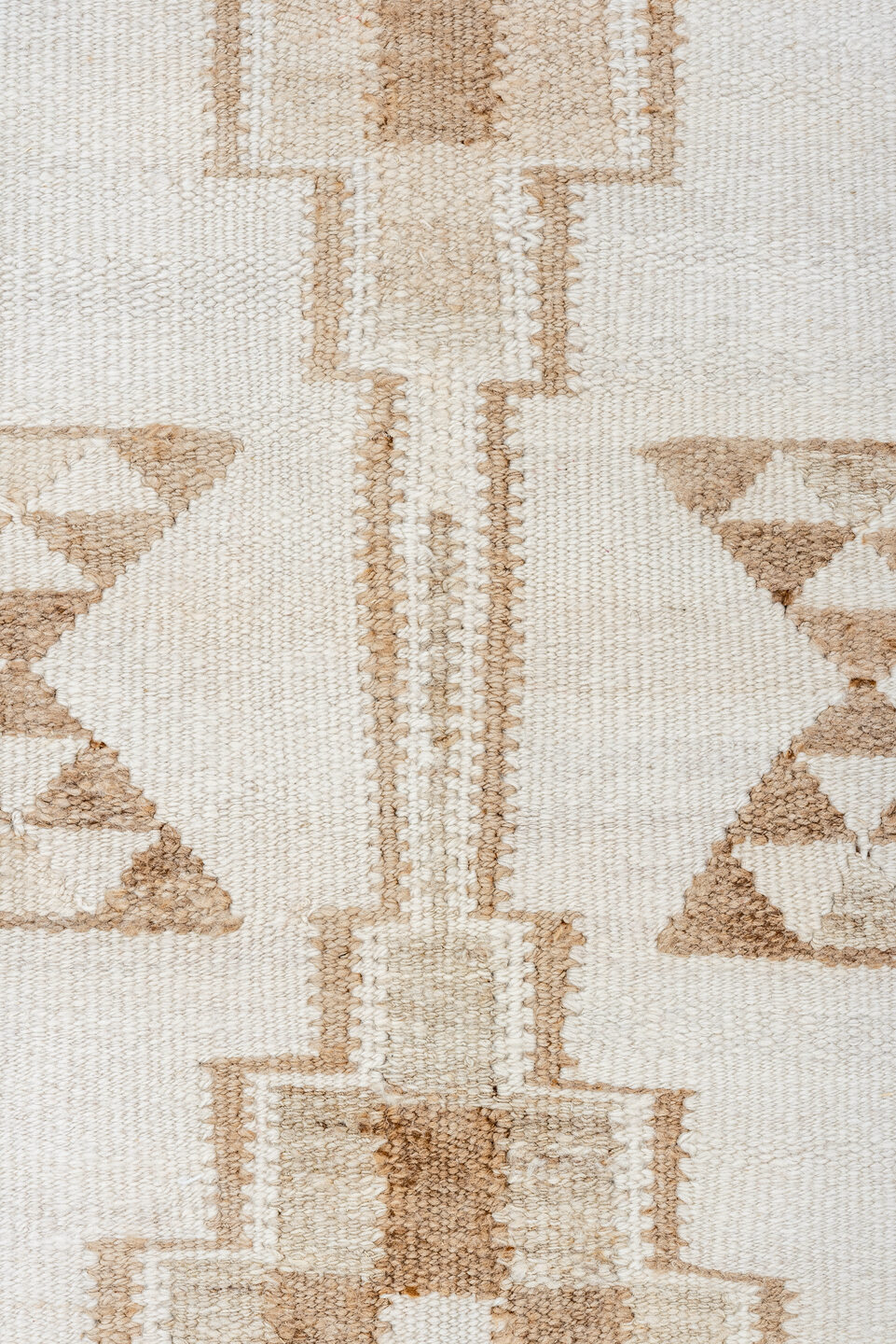 3' x 12' one-of-a-kind handmade vintage Kilim runner rug. Color palette: brown, gray, light gray, linen, off-white, old lace