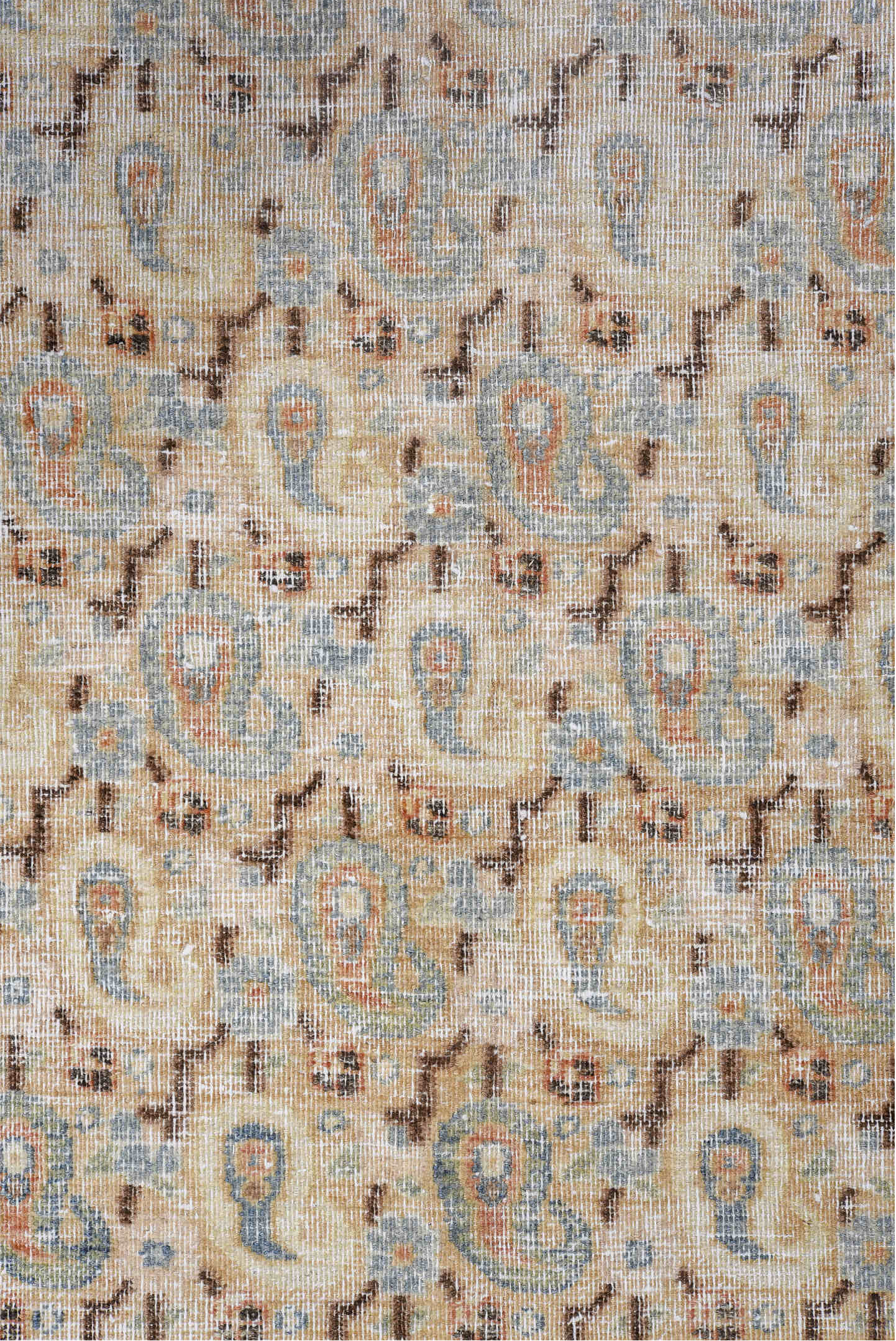 8' x 11' one-of-a-kind handmade vintage Khorassan large size rug. Color palette: black, blue, brown, charcoal, dark gray