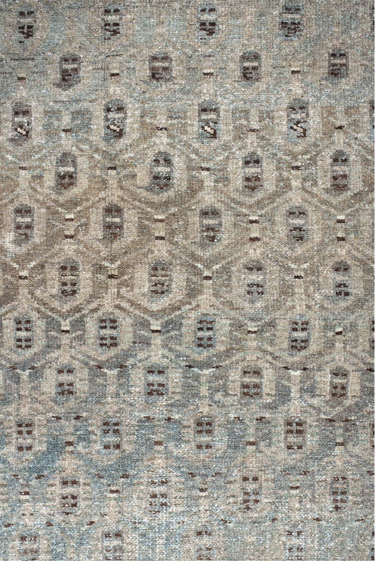 4' x 6' one-of-a-kind handmade vintage Hamadan small size rug. Color palette: brown, gray, light gray, linen, off-white