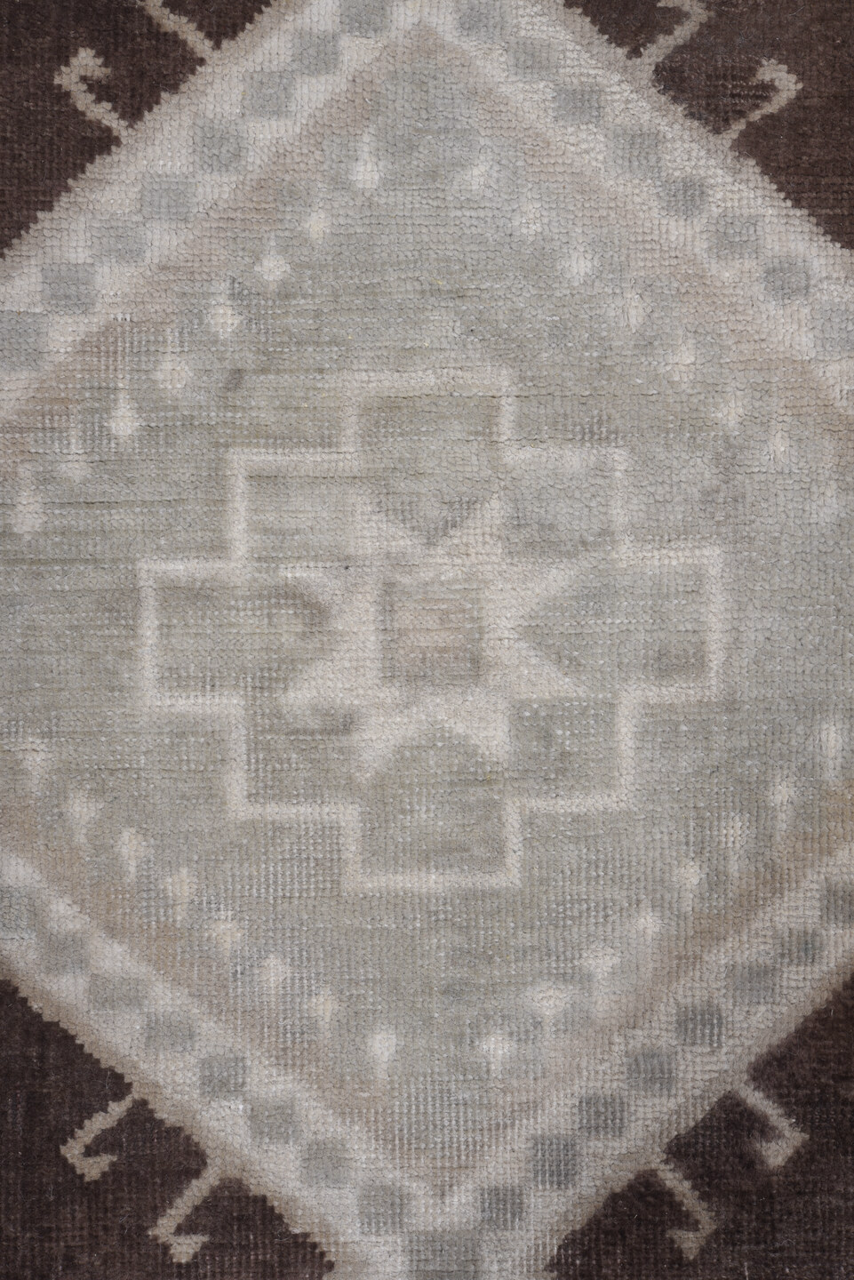 5' x 9' one-of-a-kind handmade vintage Oushak medium size rug. Color palette: gray, light gray, brown, black, dark gray