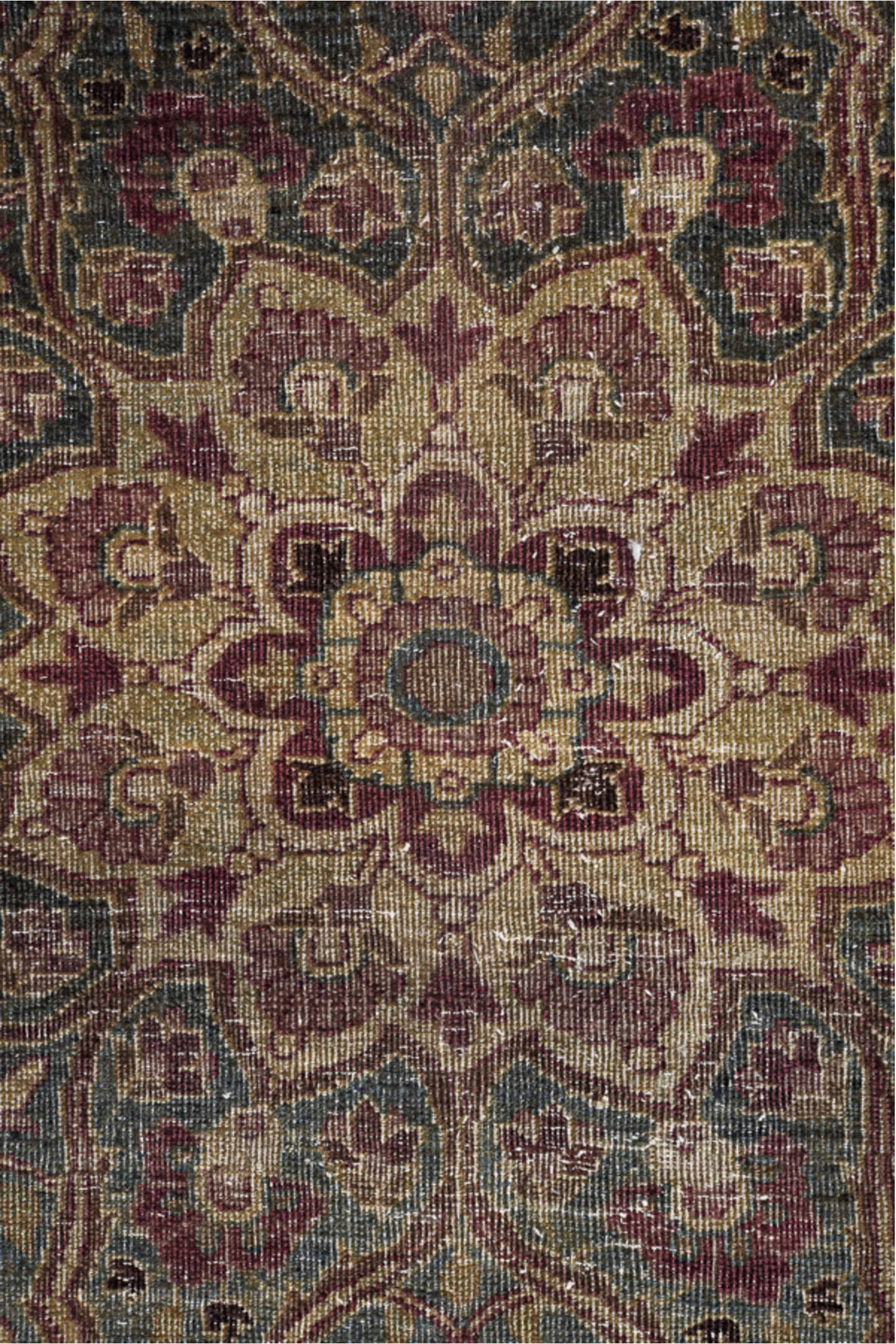 10' x 12' one-of-a-kind handmade vintage Meshed large size rug. Color palette: brown, gray, black, red, charcoal