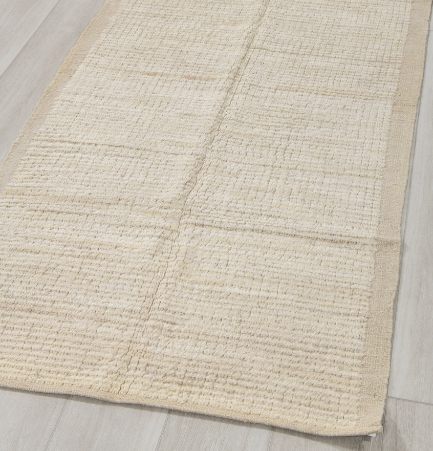3' x 11' one-of-a-kind handmade vintage Tulu runner rug. Color palette: brown, dark gray, gainsboro, gray, light gray