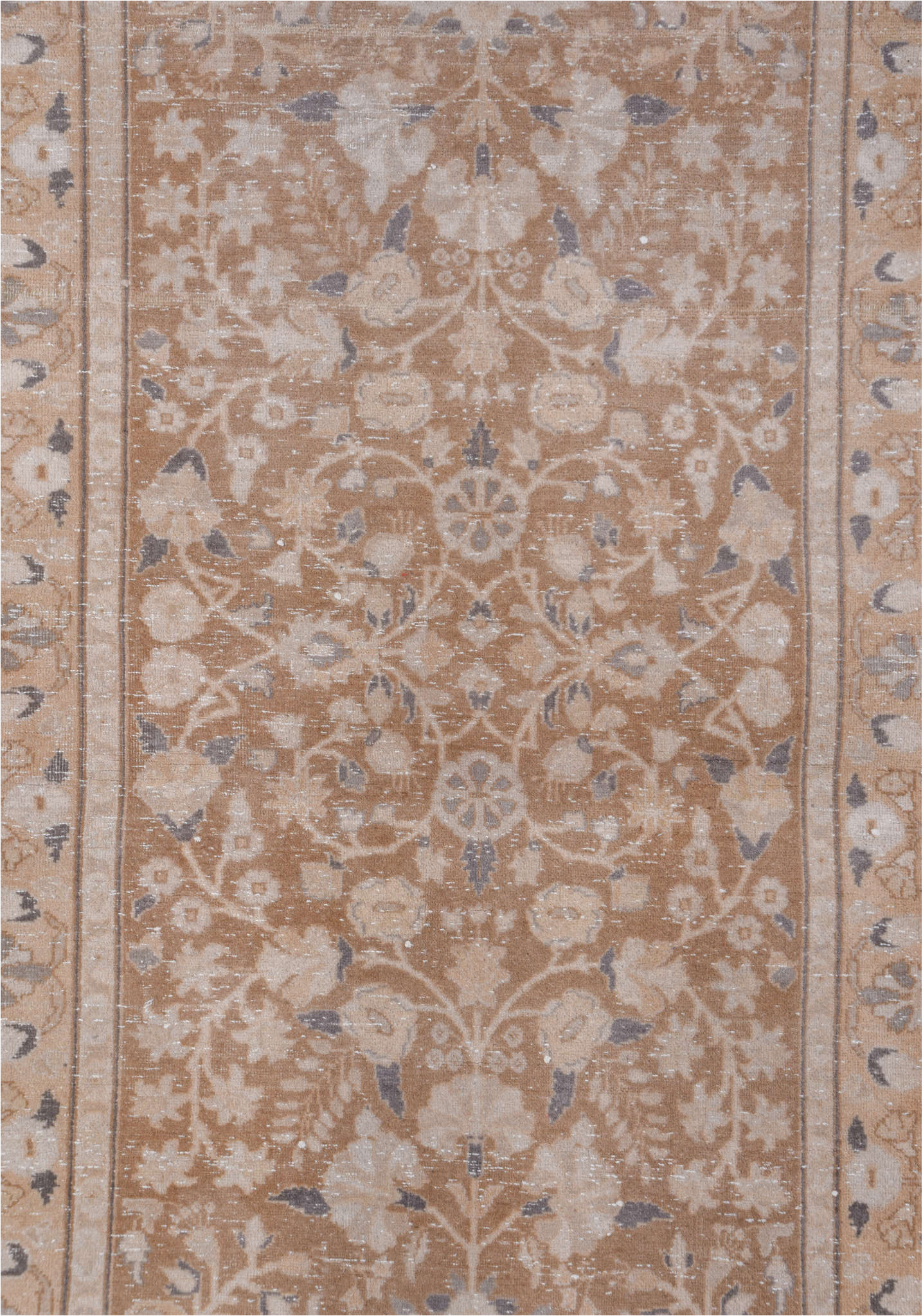 2' x 16' one-of-a-kind handmade vintage Sivas runner rug. Color palette: brown, gray, light gray, off-white, pink, snow