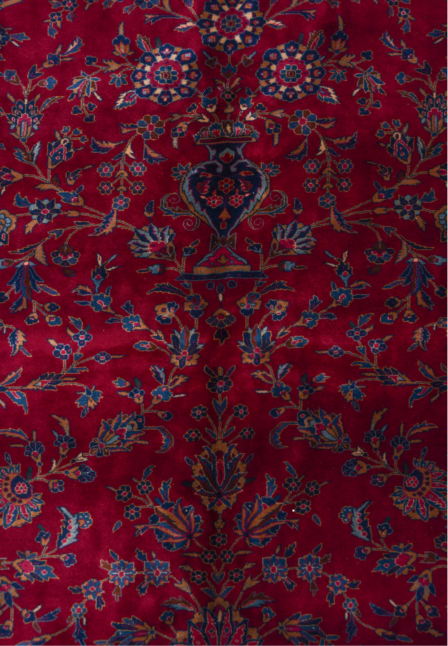 7' x 11' one-of-a-kind handmade vintage Flatweave large size rug. Color palette: blue, brown, burgundy, fiord, gray, pink