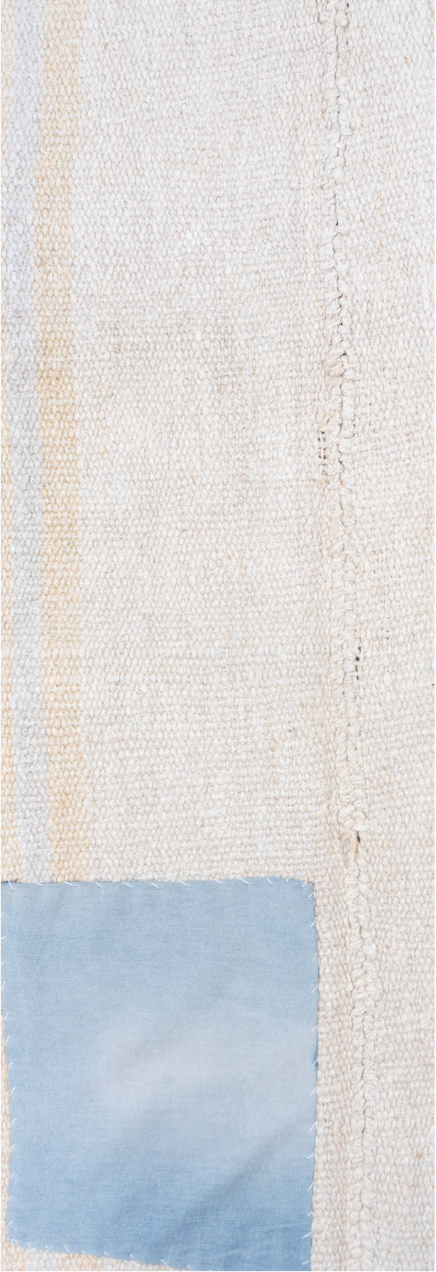 6' x 10' one-of-a-kind handmade vintage Hemp Kilim large size rug. Color palette: gainsboro, gray, light blue, light gray