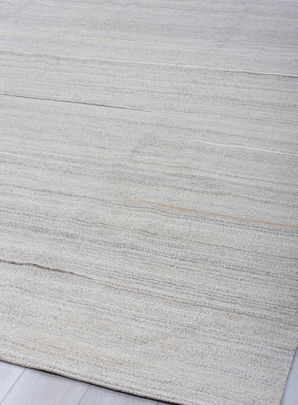 8' x 11' one-of-a-kind handmade vintage Kilim large size rug. Color palette: dark gray, gainsboro, gray, light gray