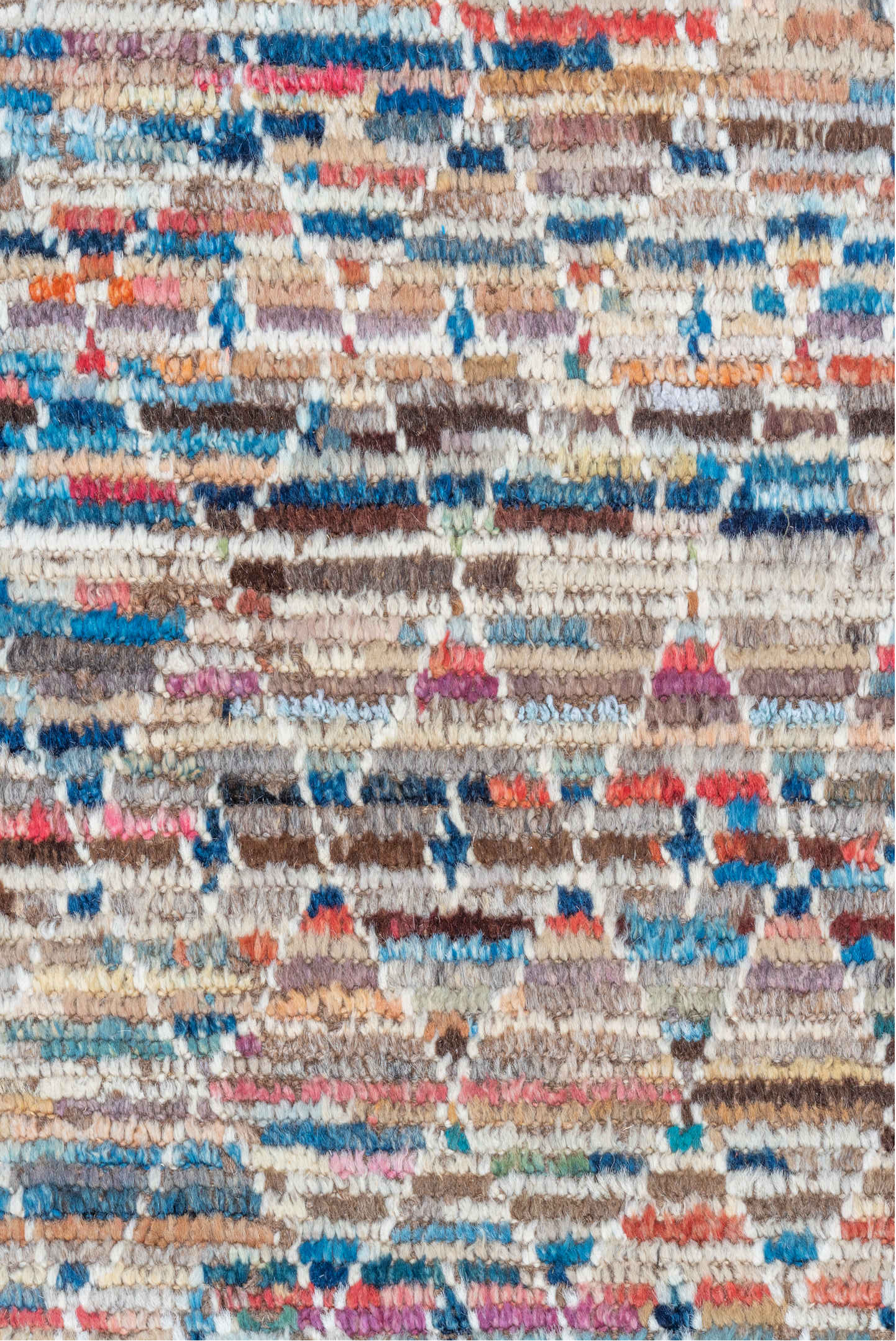 8' x 9' one-of-a-kind handmade vintage Tulu rug. Color palette: black, blue, brown, dark gray, gainsboro, gray, light gray