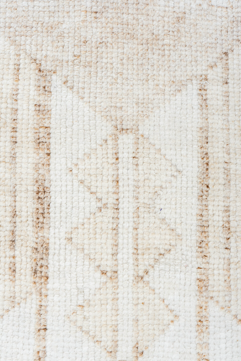 3' x 10' one-of-a-kind handmade vintage Kars runner rug. Color palette: brown, gainsboro, gray, light gray, linen, off-white