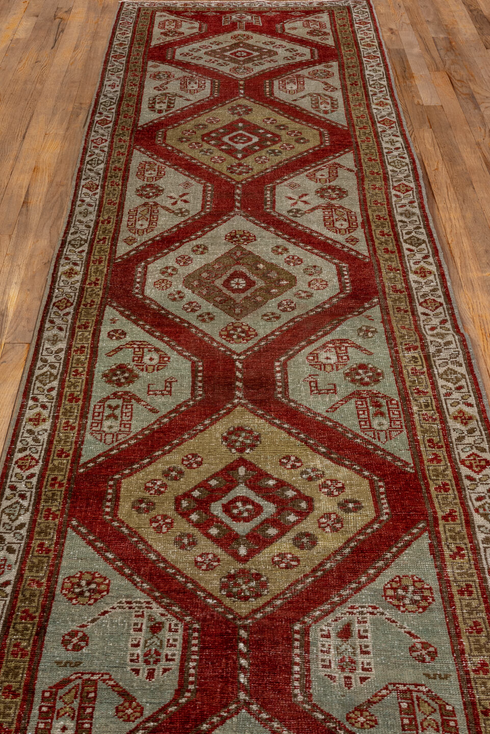 Antique Oushak Runner Rug (3' x 15')