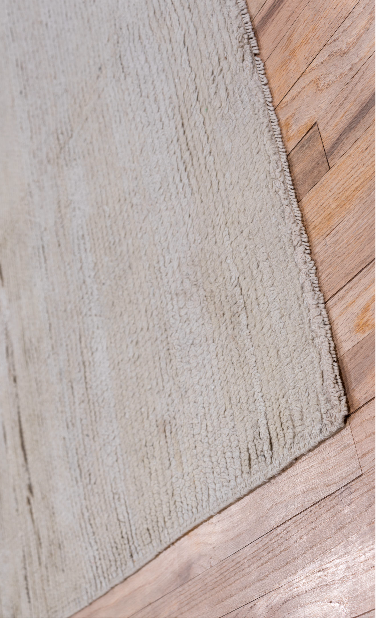 4' x 6' one-of-a-kind handmade vintage Tulu small size rug. Color palette: dark gray, gray, light gray, off-white, pink