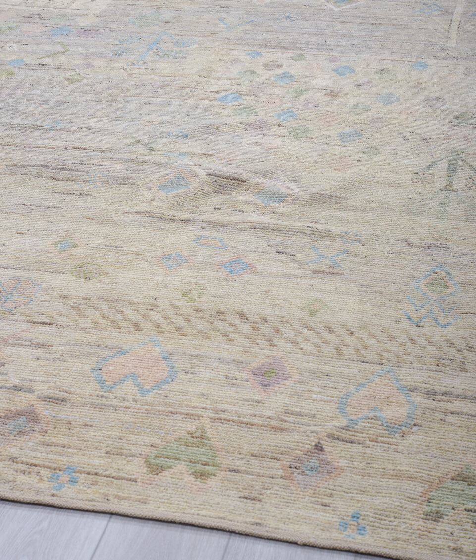 10' x 14' one-of-a-kind handmade vintage Tulu large size rug. Color palette: black, charcoal, dark gray, gainsboro, gray