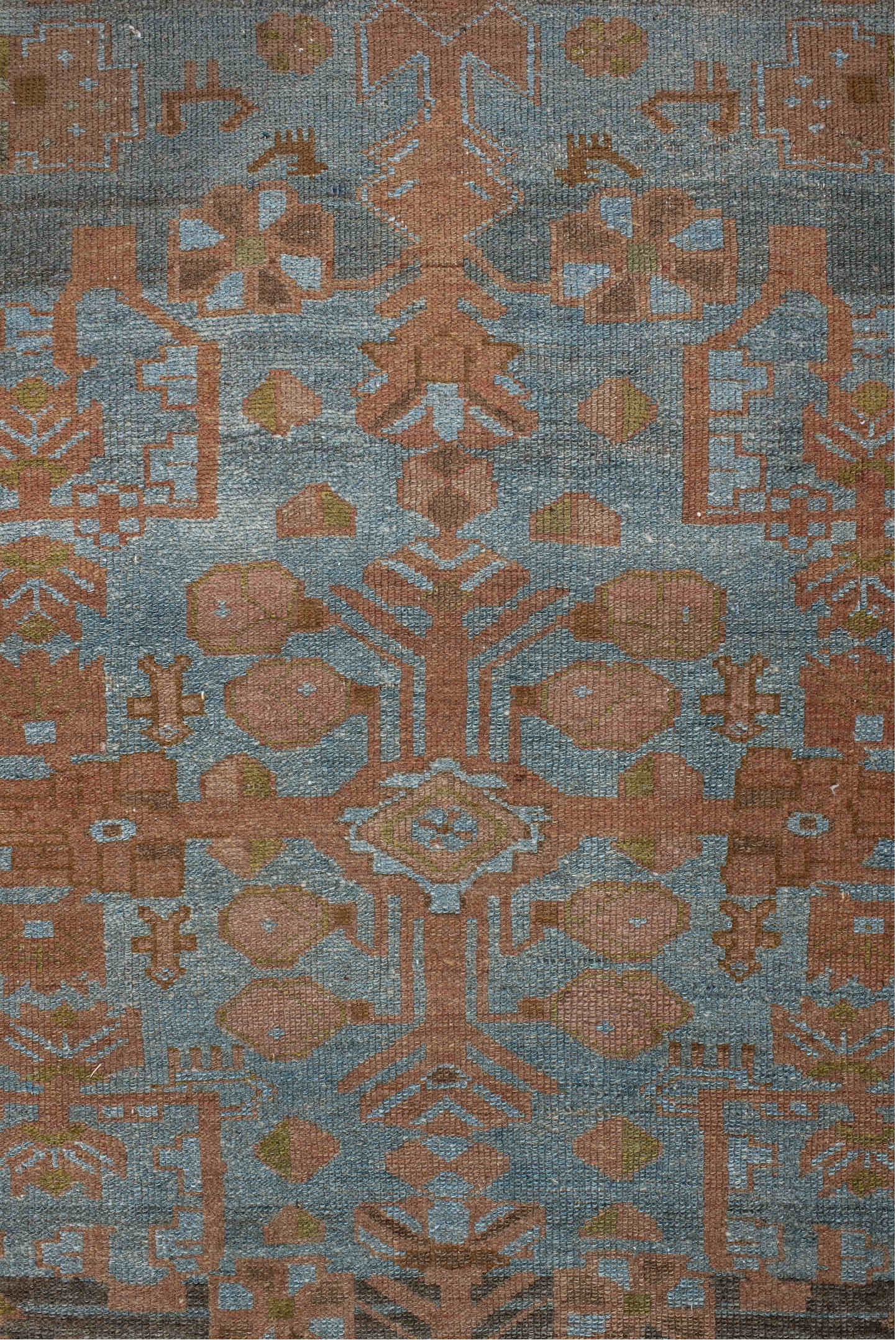 3' x 16' one-of-a-kind handmade vintage Malayer runner rug. Color palette: brown, gray, pink, dark gray