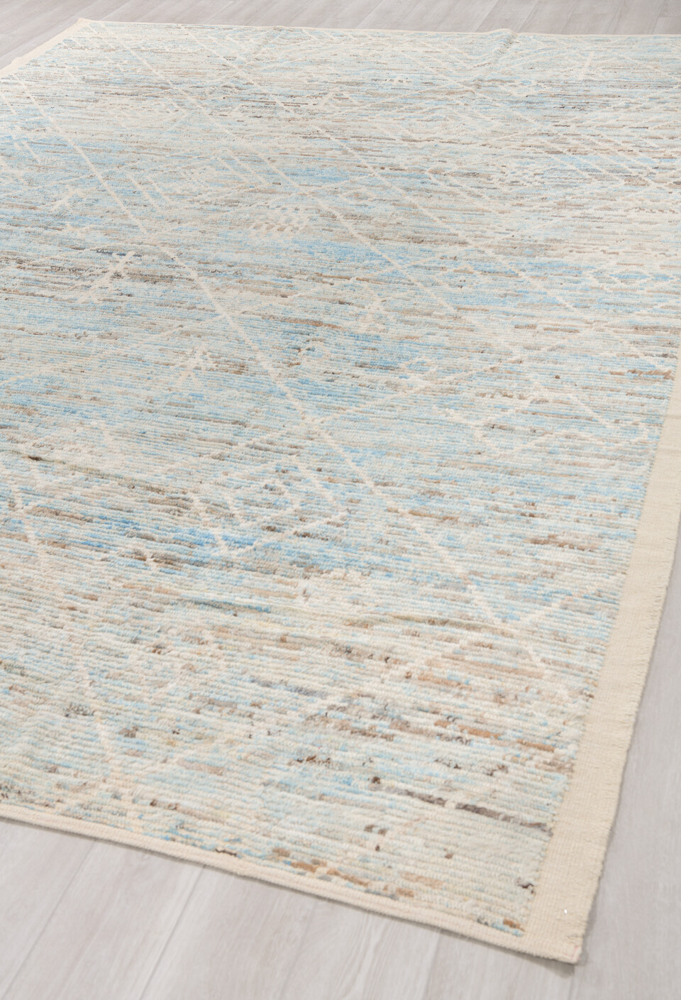 10' x 13' one-of-a-kind handmade vintage Tulu large size rug. Color palette: brown, gainsboro, gray, light gray