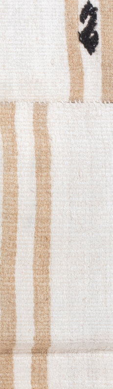 5' x 14' one-of-a-kind handmade vintage Hemp Kilim rug. Color palette: black, brown, charcoal, gainsboro, ghost white, gray