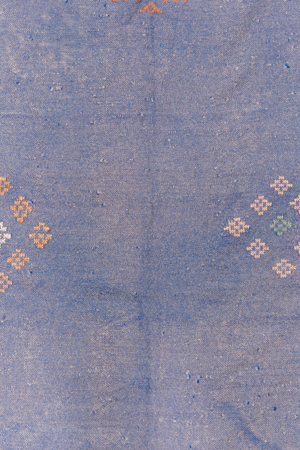 6' x 9' one-of-a-kind handmade vintage Cactus Kilim medium size rug. Color palette: blue, brown, gray, light blue