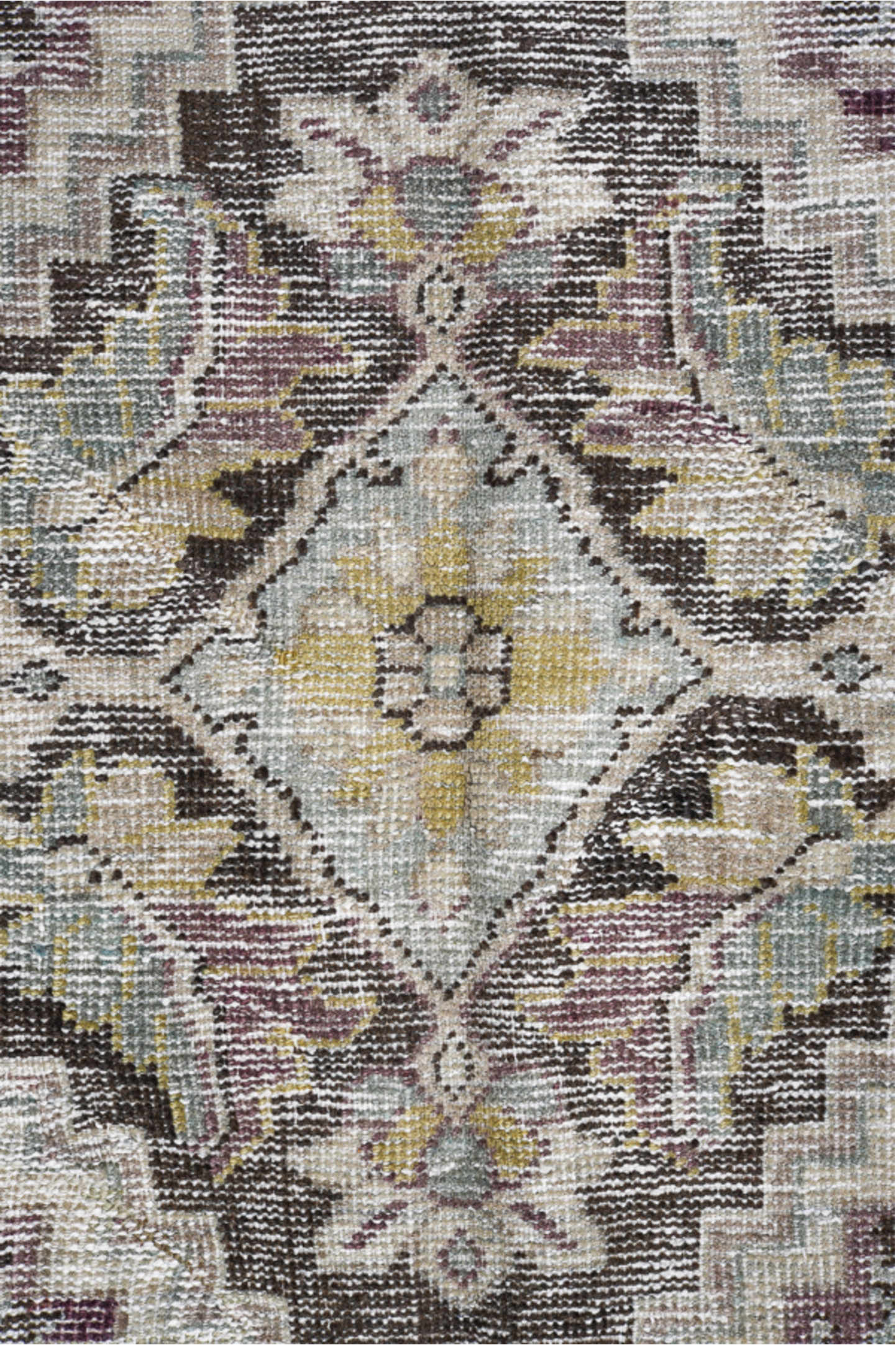 8' x 12' one-of-a-kind handmade vintage Mahal large size rug. Color palette: brown, dark gray, dim gray, gray, light gray