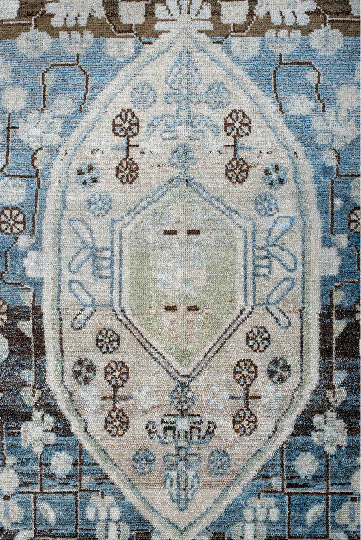 4' x 6' one-of-a-kind handmade vintage Hamadan small size rug. Color palette: black, blue, dark gray, dim gray, gainsboro