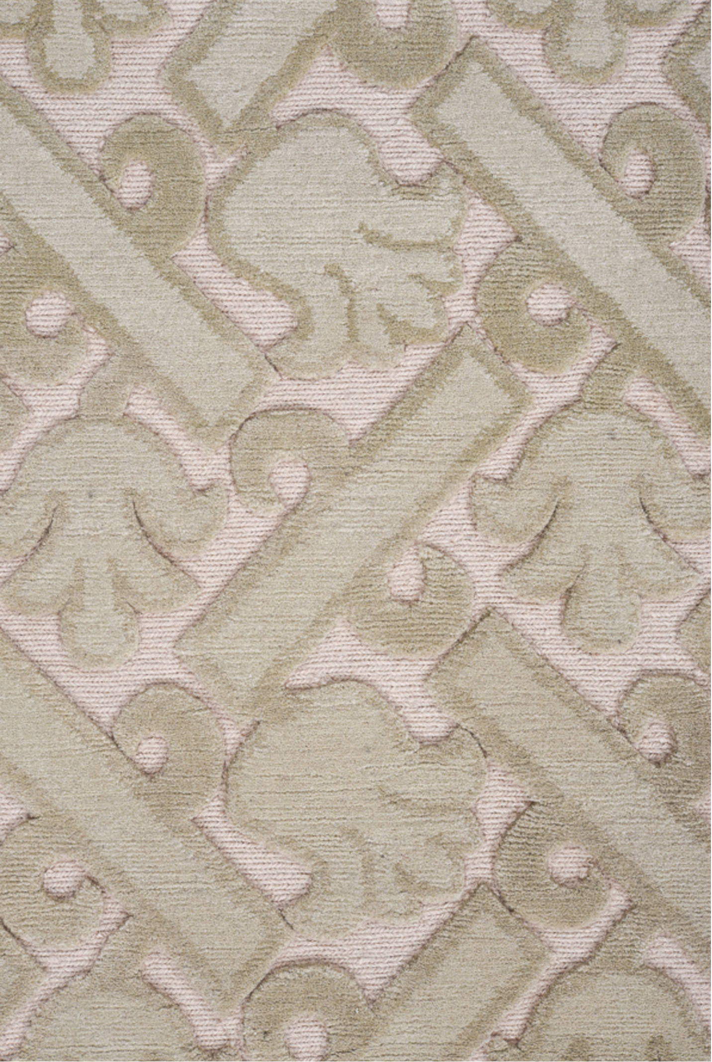 4' x 15' one-of-a-kind handmade vintage Contemporary runner rug. Color palette: gray, light gray, off-white, pink, silver