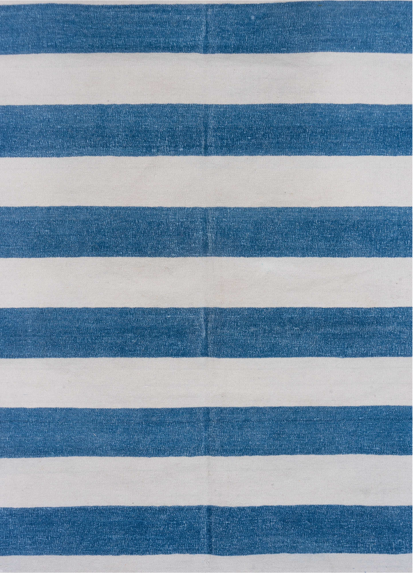 4' x 6' one-of-a-kind handmade vintage Dhurrie small size rug. Color palette: light blue, gray, blue, off-white, light gray