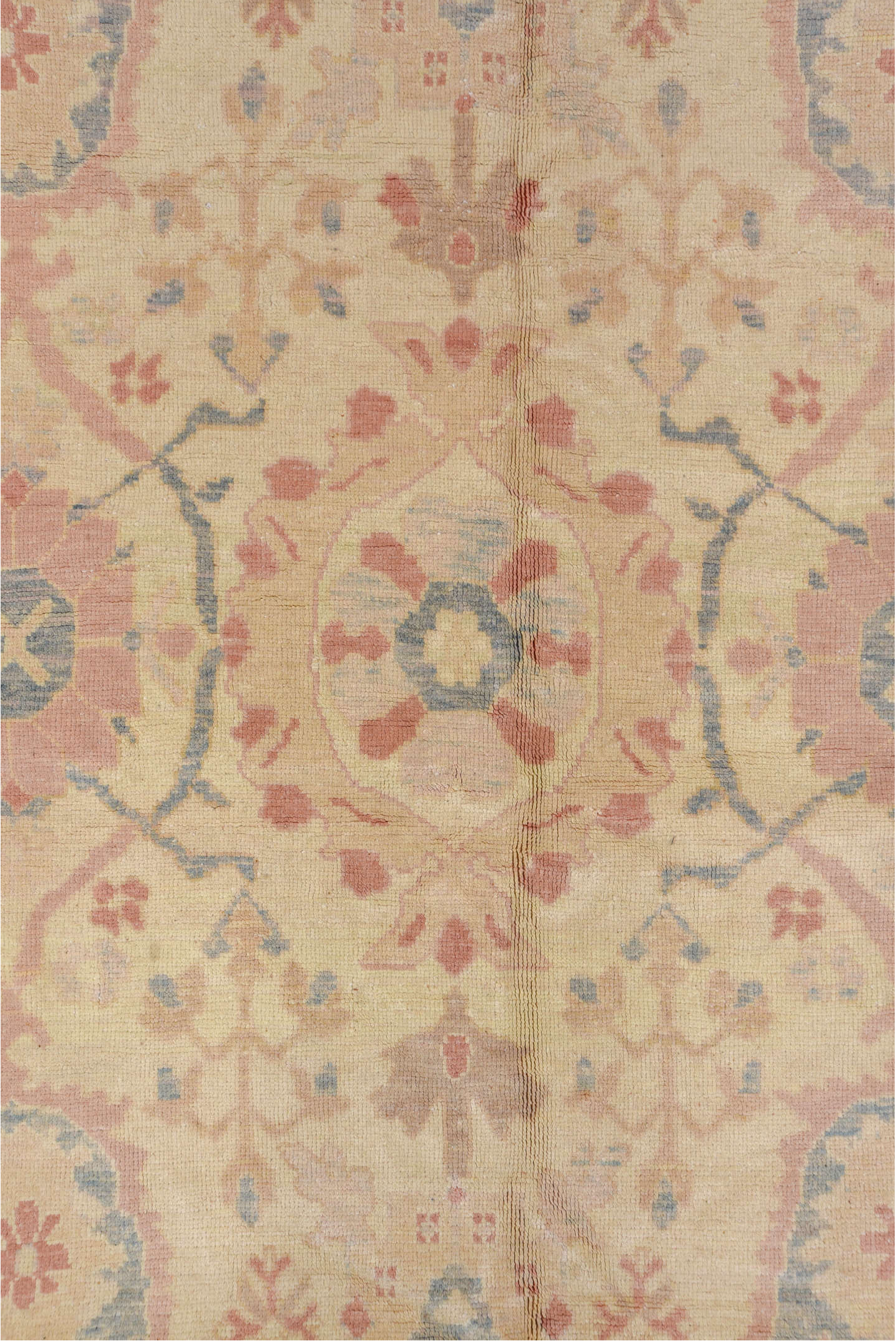 12' x 20' one-of-a-kind handmade vintage Sultanabad oversize rug. Color palette: bisque, blanched almond, brown, gray