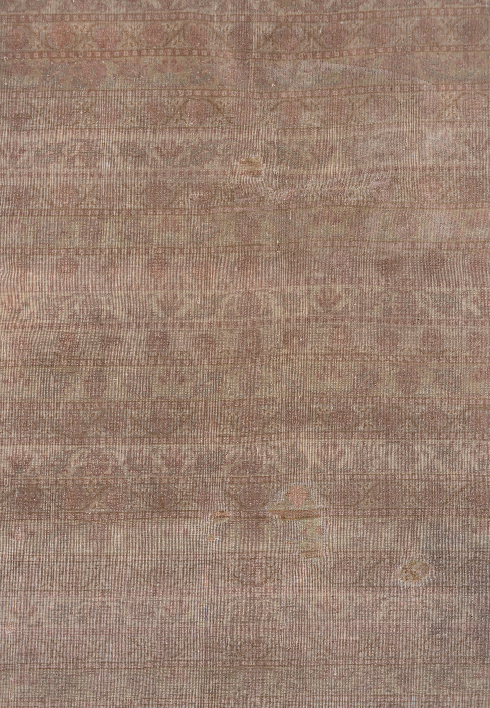 6' x 9' one-of-a-kind handmade vintage Sivas medium size rug. Color palette: brown, gray, light gray, pink
