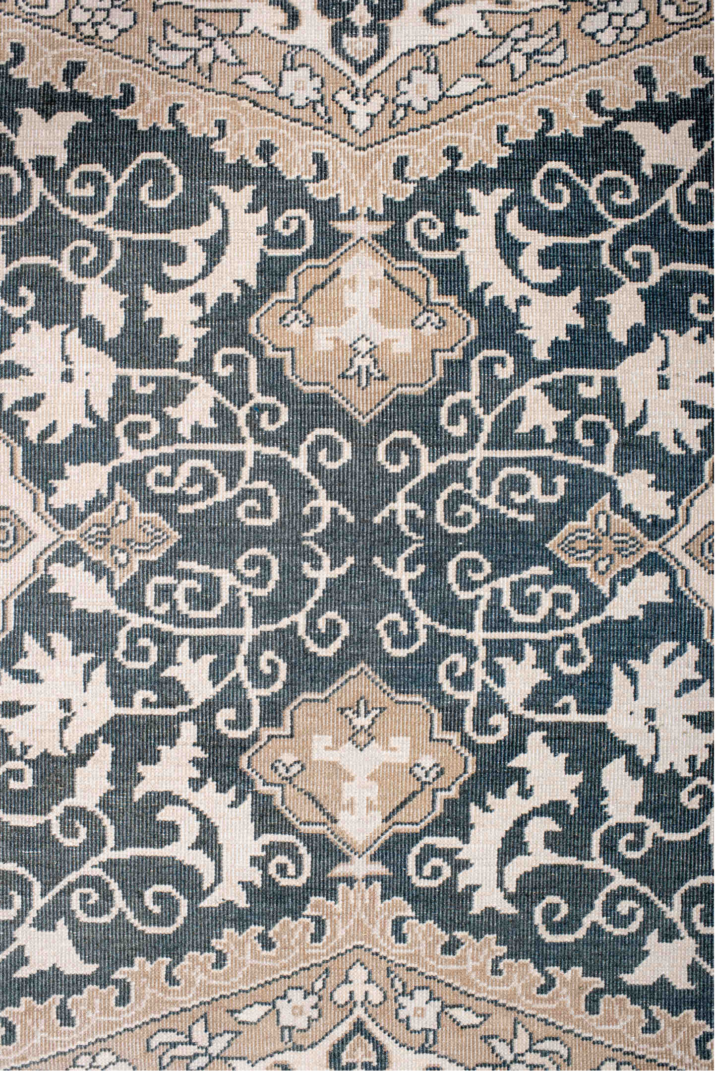 6' x 8' one-of-a-kind handmade vintage Sivas medium size rug. Color palette: black, blue, brown, charcoal, dark gray