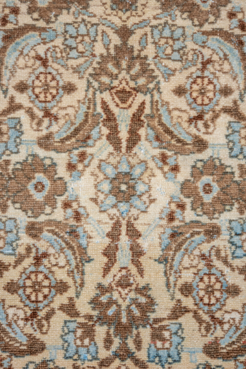 5' x 6' one-of-a-kind handmade vintage Malayer rug. Color palette: blue, brown, dim gray, gainsboro, gray, green, light blue