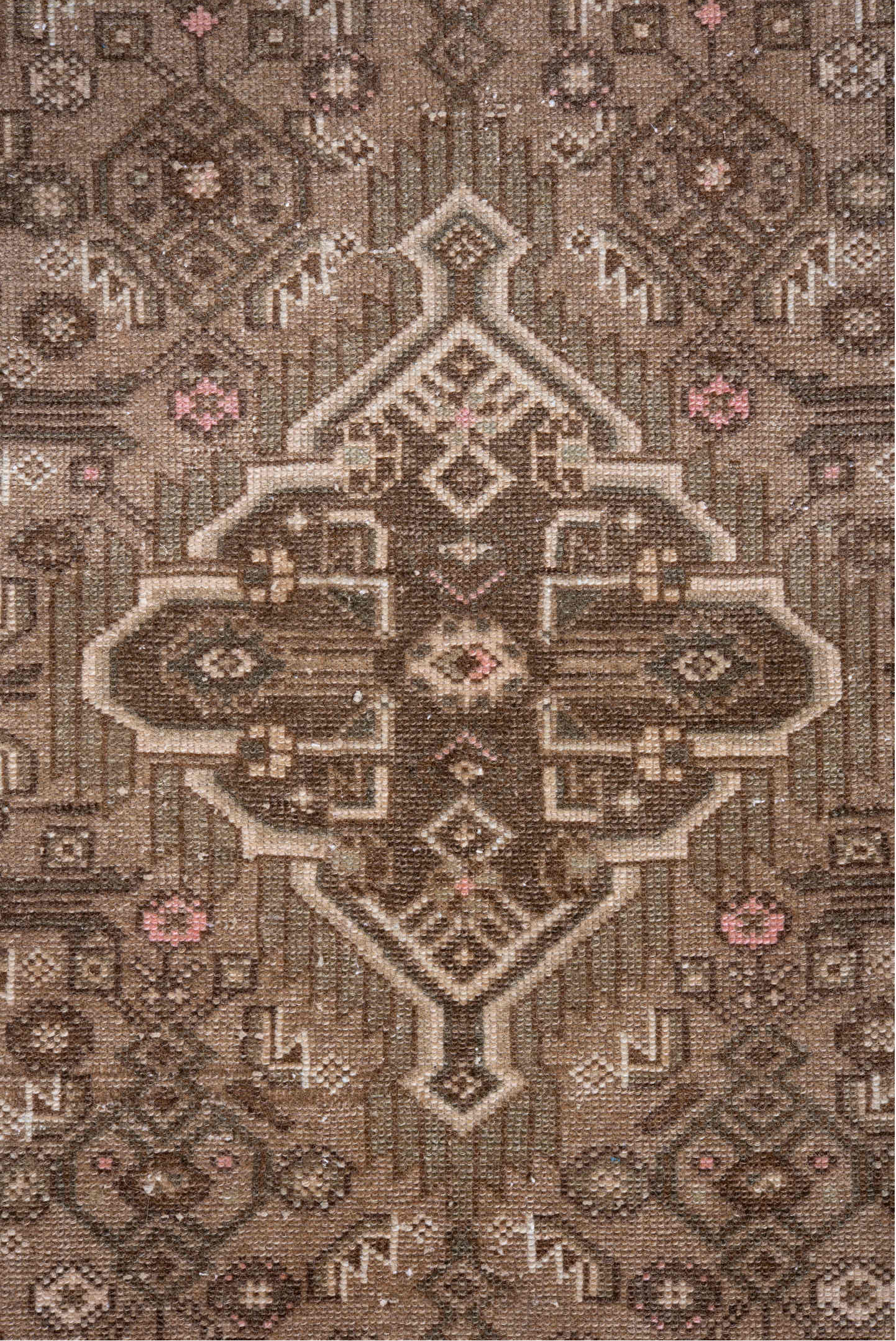 2' x 3' one-of-a-kind handmade vintage Hamadan small size rug. Color palette: brown, gainsboro, gray, light gray, off-white