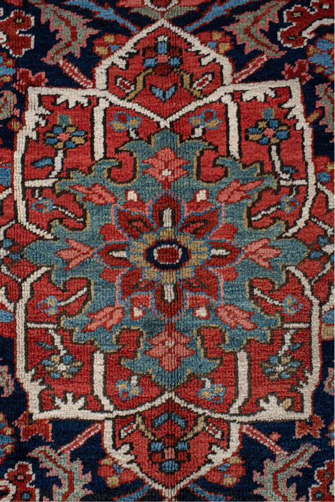 Antique Heriz Area Rug (9' x 13')