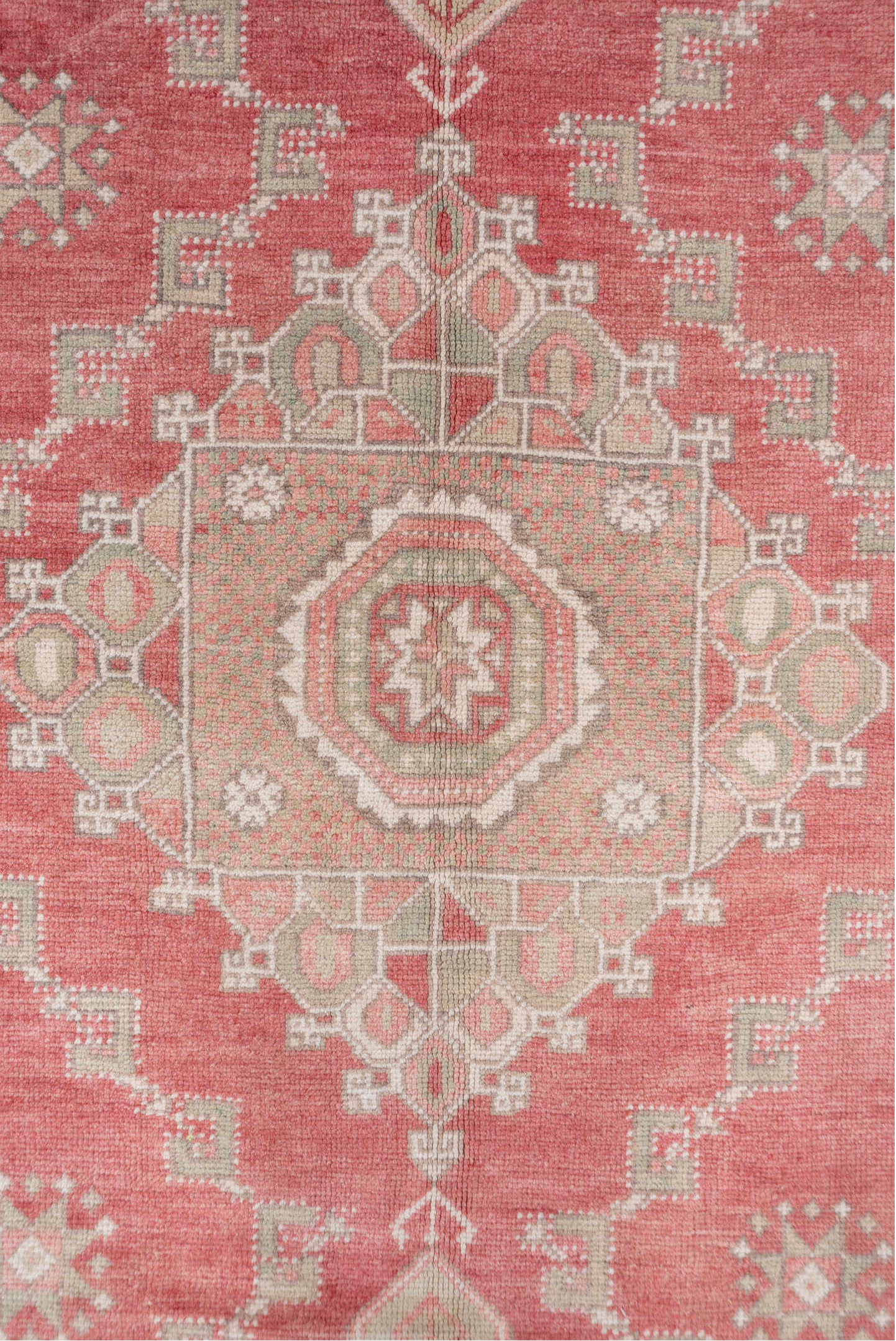 5' x 8' one-of-a-kind handmade vintage Oushak medium size rug. Color palette: blue, gray, light gray, off-white, orange